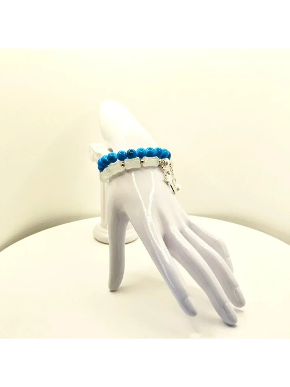 Blue Celestial Bracelet Stack, Moon Charm Bracelet, Coquette Jewelry, Layered